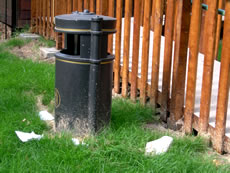 Bin next to Playhut in Acton Park