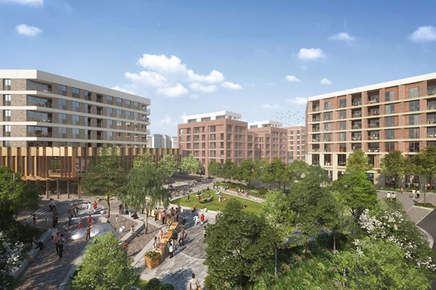 Visualisation of how the completed Alton Estate might look 