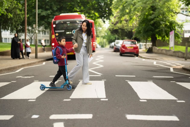 The crossing by Heathmere School is near the Hyacinth Road junction