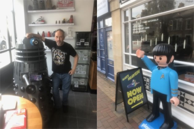 Grant Holdsworth with a dalek (left) but will the store live long and prosper