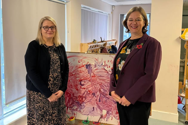 Fleur Anderson (right) on a visit to Eastwood Nursery