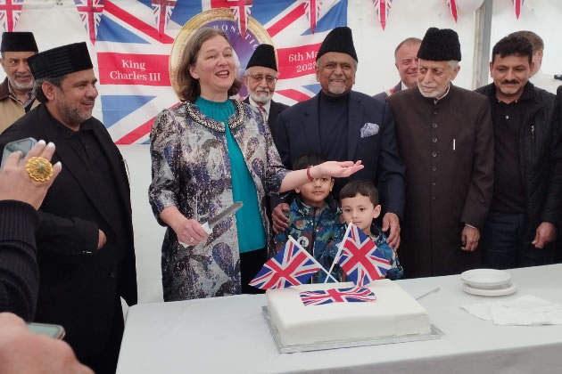 Fleur Anderson at Coronation celebrations at the Fazl Mosque