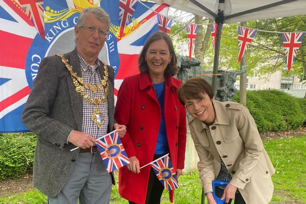 Burying a time capsule with Mayor Jeremy Ambache and Roehampton Councillor Jenny Yates
