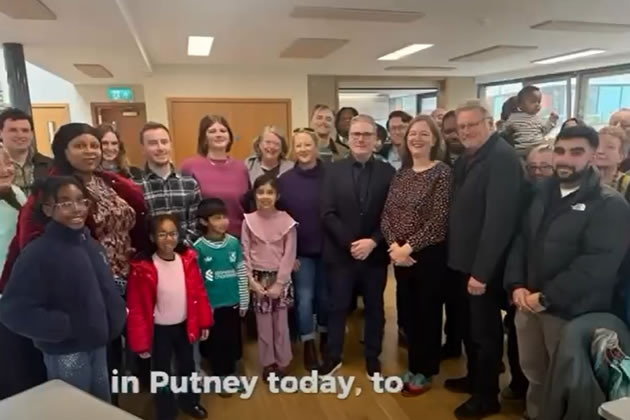 The Prime Minister with local families