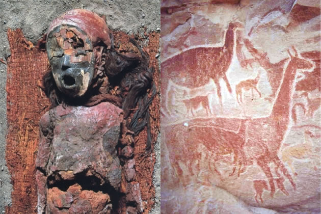 Mummies and llamas feature in the art of the Chilean desert 