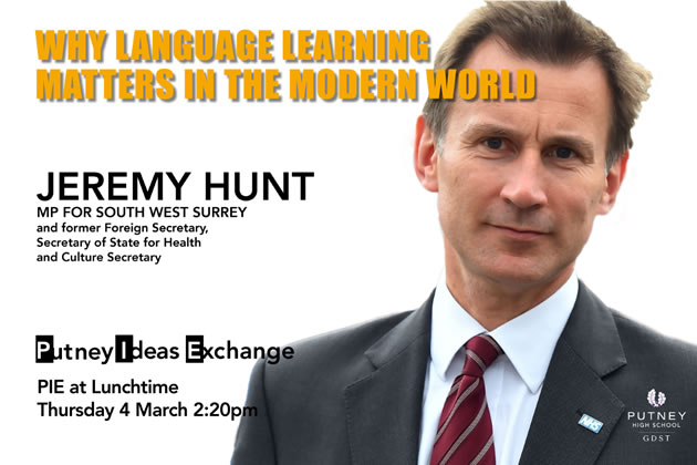 Jeremy Hunt believes learning languages reduces conflict