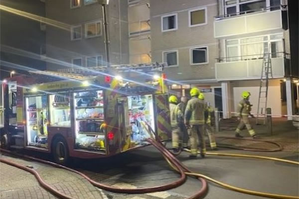 Firefighters at the scene of the fire in Roehampton