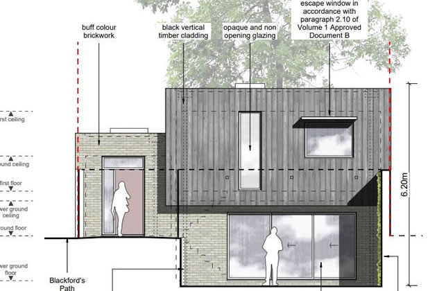 Plans for the house submitted by the applicant 