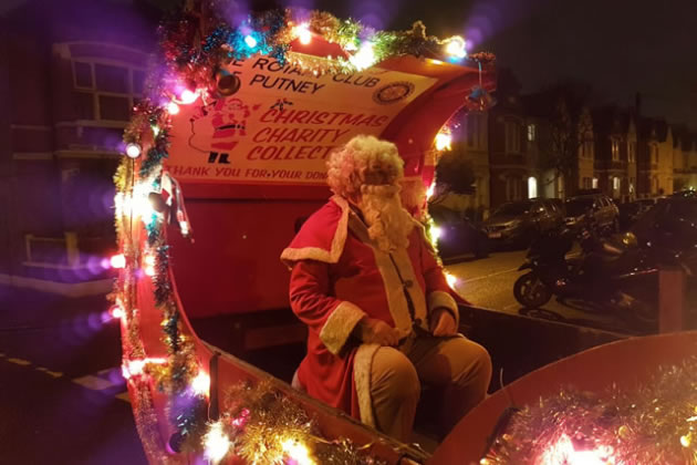 Santa on his Sleigh during one of his previous visits to SW15