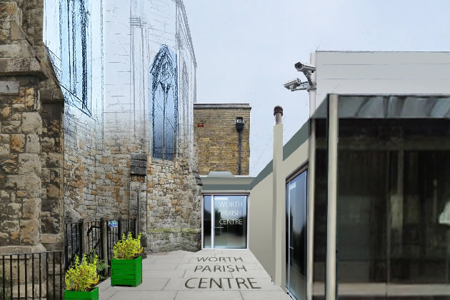 Artist’s impression of Entrance to New Parish Centre. Picture: Ben Speedy