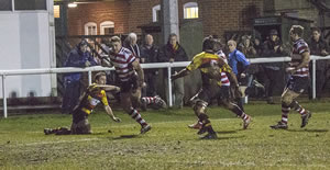 Adam Field breaks to score Park’s first try