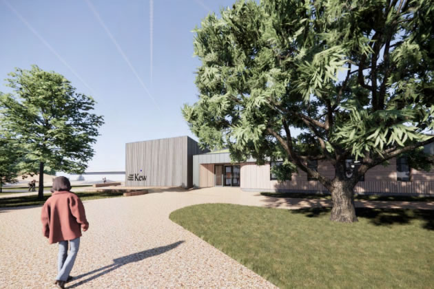 CGI showing the proposed learning centre with a footpath to the newly-built Family Restaurant