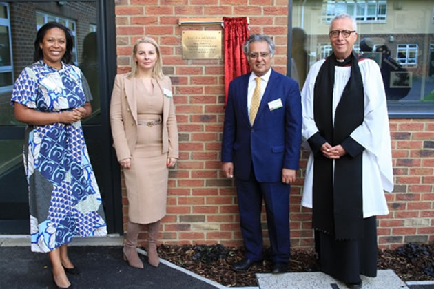 Headteacher Renata Joseph, Ana Popovici (Director of Children’s Services, Wandsworth Council), Cllr Ravi Govindia and The Venerable John Kiddle, Archdeacon of Wandsworth